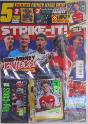 Strike-It magazine #147 2025 Stickers Cards + Ltd Ed Panini Top Class Odegaard