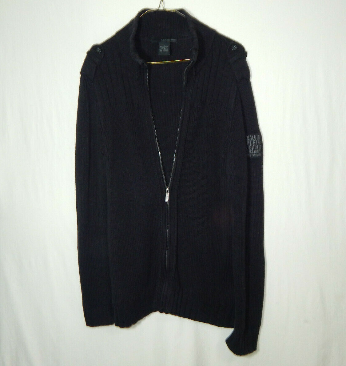 Calvin Klein Full Zipper Sweater 100% Cotton Blac… - image 6