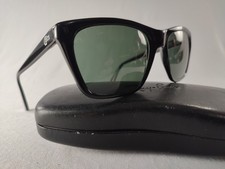 Vintage Bausch  Lomb Ray-Ban Cats Black Frame France G-15 Glass Lenses