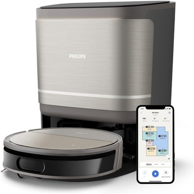 Philips 9000 Series Saug- und Wischroboter mit Absaugstation Dunkelgrau