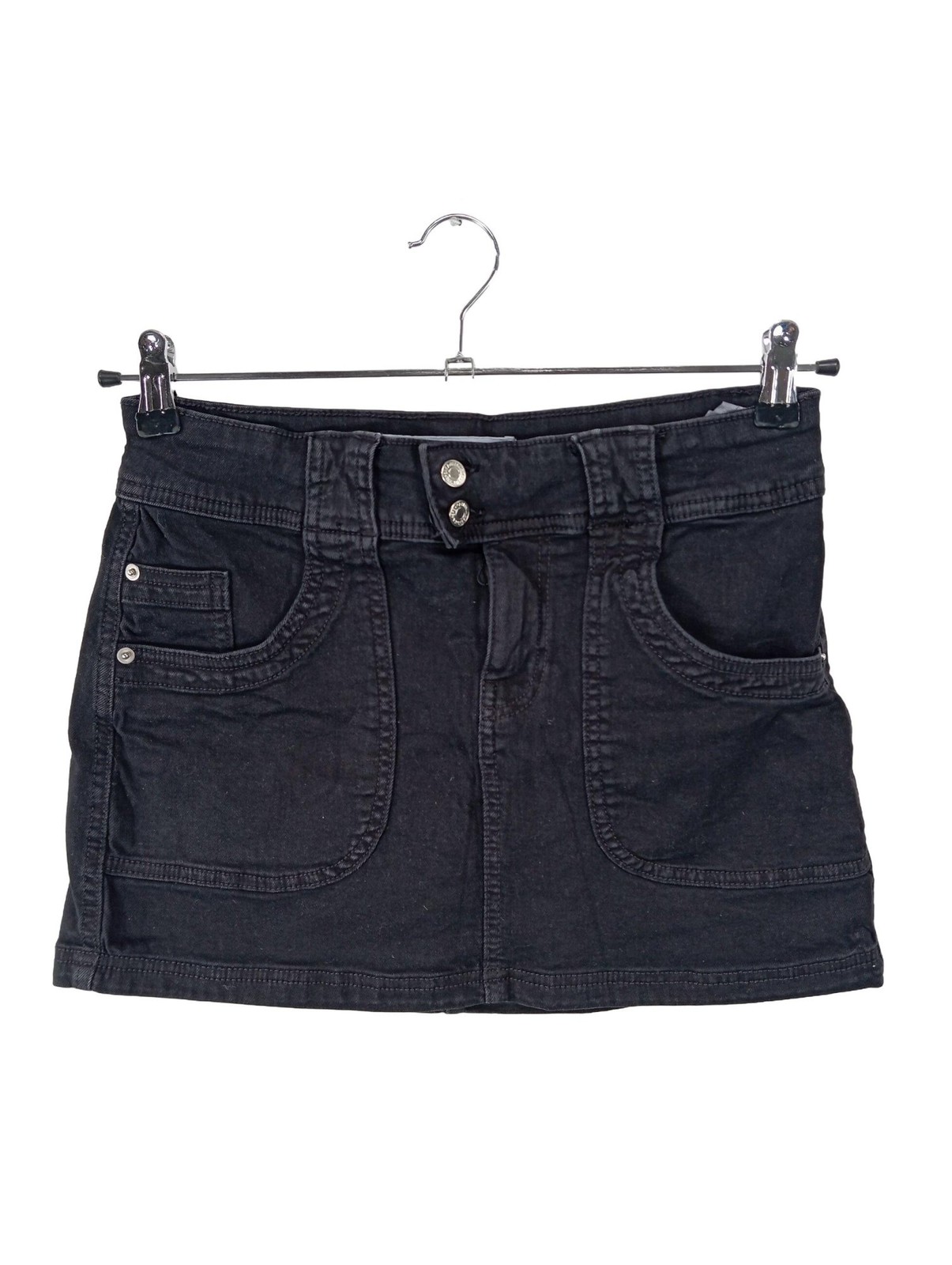 BERSHKA Jeansrock Damen Rock Gr. DE 38 hellgrau Casual-Look