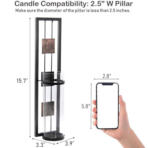 Wall Sconce Candle Holder Metal Wall Decorations for Living Room, Bathroom, - Picture 3 of 8