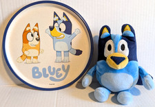 Zak Designs Bluey 8" Melamine Plate 7" Bluey Plush Toy - Lot of 2