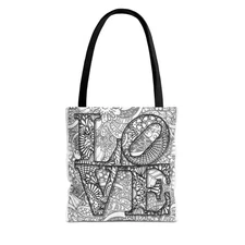 LOVE Multi Color BRAND NEW MODERN Tote Bag (AOP)
