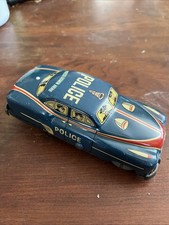 Vintage Trade Mark Alps Police Tin Car Japan Litho