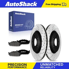 Front Drilled Slotted Brake Rotors Premium Ceramic Pads for Ford Explorer