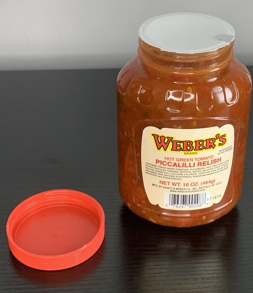 Tomate verde caliente Buffalo NY propio Picalilli Relish 16 OZ WEBER’S Foto 3 de 4