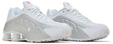 Nike Shox R4 White Bright Crimson Metallic Silver HQ1988-101 Men's New Size 9