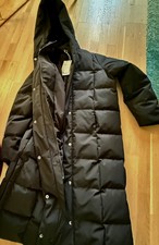 Zara Daunenmantel Mantel Schwarz L-XL mit Kapuze + Etikett,139 EUR KP,ungetragen