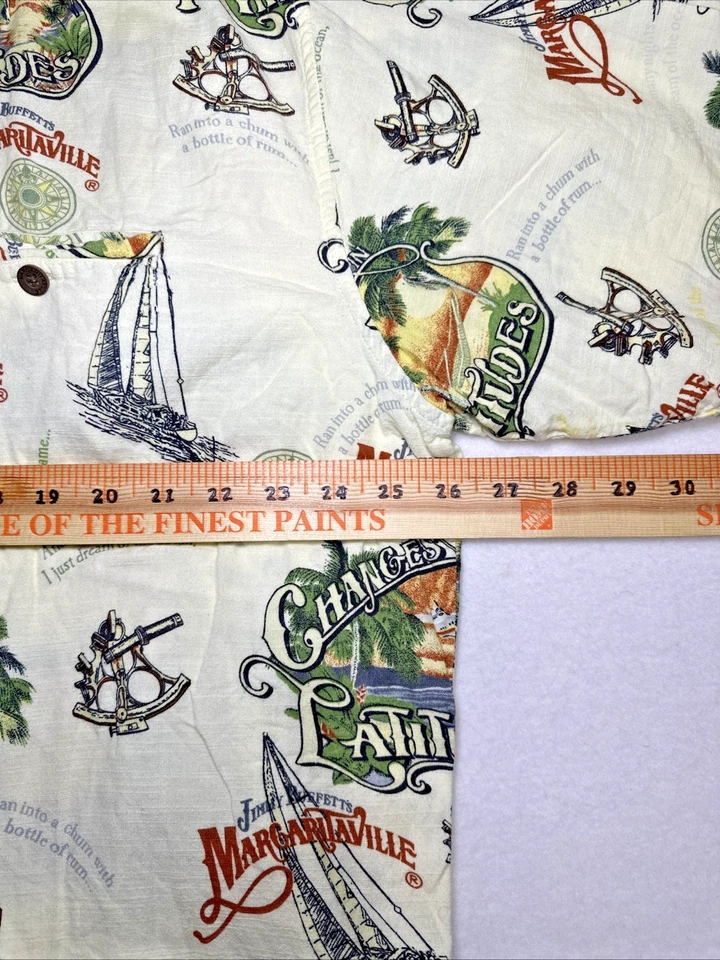 Camisa de campamento Jimmy Buffet Margaritaville Changes in Latitudes Attitudes Botón XL Foto 4 de 4