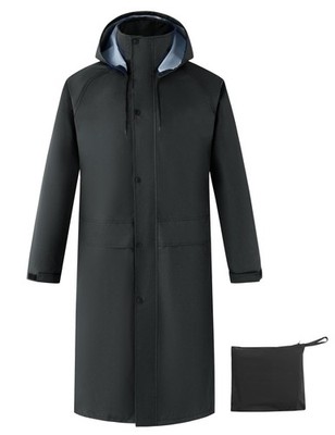 Mens Long Rain Coat Waterproof with Hood, Lightweight Rain Jacket Spring Wind...