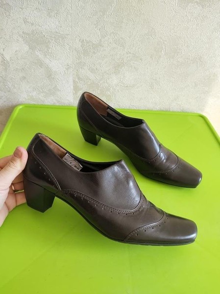 Women Paul Green Heels Black Leather 39.5 #C3M0