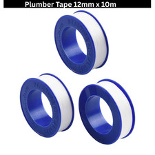 PLUMBING PLUMBERS White PTFE Tape x 3 Threaded Seal Fitting Water 12mm x 10m