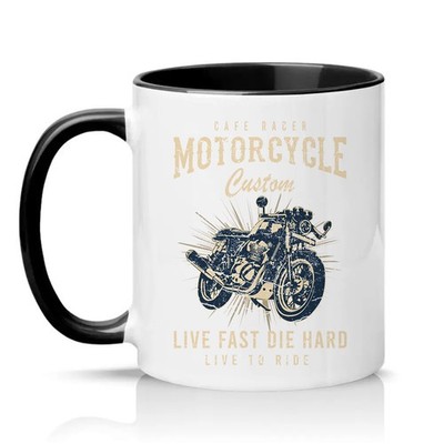Cafe Racer Motorrad Custom Live Herren 11 Unzen Keramiktasse Biker Geschenk