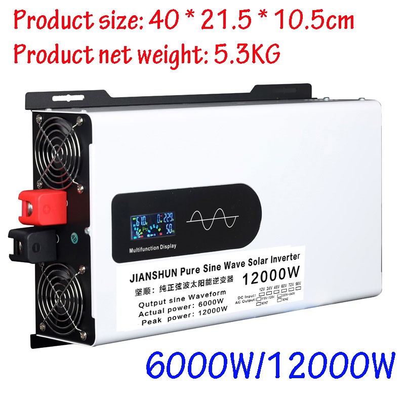 8000W 12000W Pure Sine Wave Inverter Solar Off Grid 12V 24V 48V to 240V ...