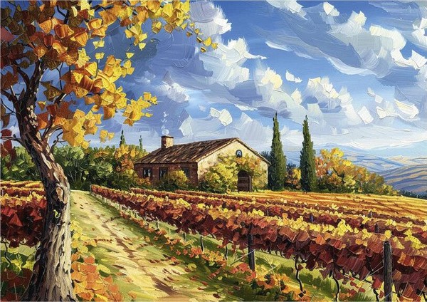 Puzzle (500 T.) Malerische Weinberge (Dinotoys) Neu/Ovp-image