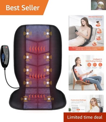 Portable Back Massager with 10 Motors, Heat Settings   Perfect for Home & Office