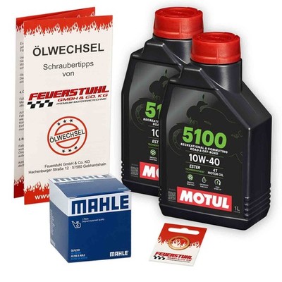 Kawasaki BN 125 Eliminator 98-07 BN125A Motul 5100 10w40 Öl Mahle Ölfilter Set