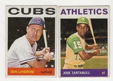 Lot of two 1964 Topps Baseball, Jose Tartabull, #276,  Don Landrum, #286