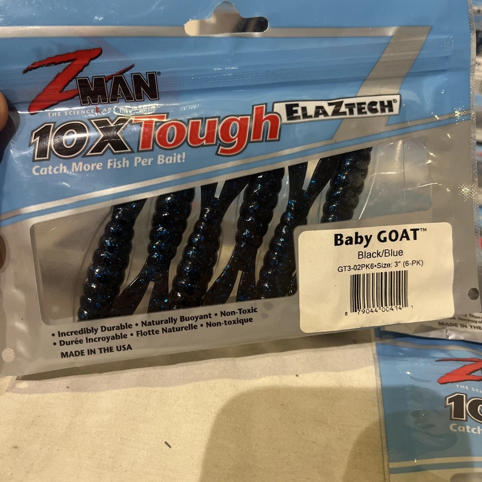 (10) Z Man Baby Goat 3” Black / Blue Lot Of 10 Packs Of 6 - Image 2 of 3