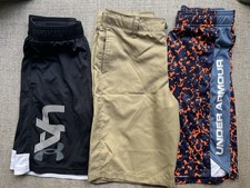 Under Armour Boys Shorts Lot Of 3 Size M Golf And Athletic