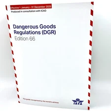 2025 IATA Dangerous Goods Regulations 66th Edition - PAPERBACK - (DGR) Shipping