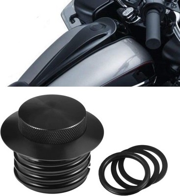 CNC Motorcycle Fuel Flush Pop-up Gas Cap For Harley Softail Dyna Touring Black