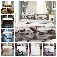 3D Swan Water Bird Flying Landscape Quilt Cover Duvet Cover Comforter set