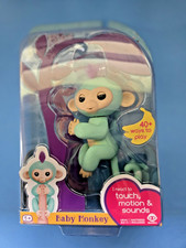 Fingerlings Baby Monkey Light Teal With Purple Hair Zoe Interactive Friend - NEW
