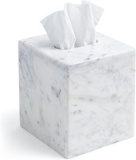 Marble Tissue Box Cover for Kleenex and More, Square Cube