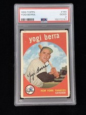1959 Topps Baseball #180 Yogi Berra New York Yankees HOF Iconic PSA 2 GOOD