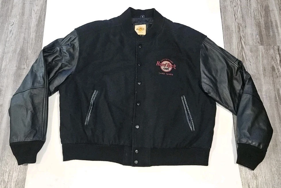 HARD ROCK バックロゴ A-2 レザージャケット 裏地総柄 ブラック L HARD ROCK バックロゴ A-2 レザージャケット 裏地総柄 ブラック L 中古