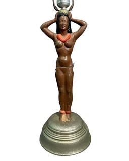 1940's Vintage HAWAIIAN TIKI Old DODGE COMPANY HULA GIRL "Headache" MOTION LAMP