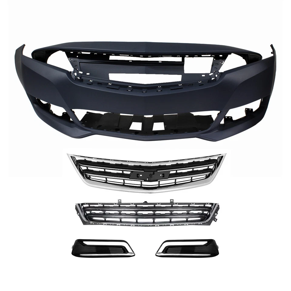 Juego completo de rejilla de parachoques delantero con par de faros antiniebla para Chevrolet Impala 2014-2020 Foto 2 de 4