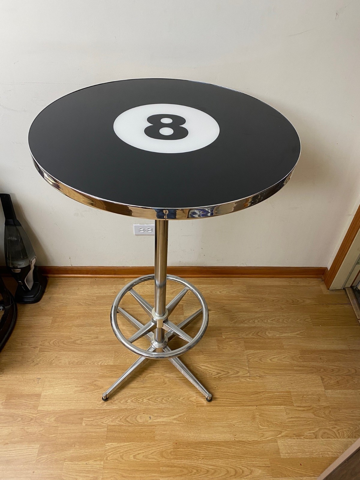 8 Ball Logo Pub Table for Billiards Room with Minor Trim Dent