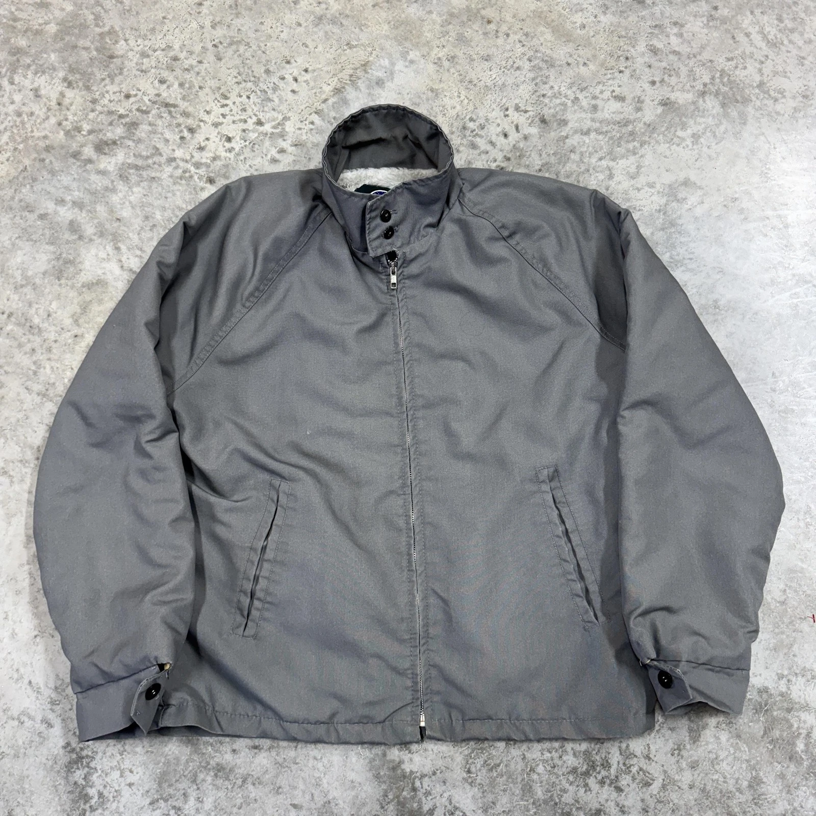 Ozark Trail Jacket Mens Large Gray Sherpa Lined Canvas Bomber Insulated Workwear