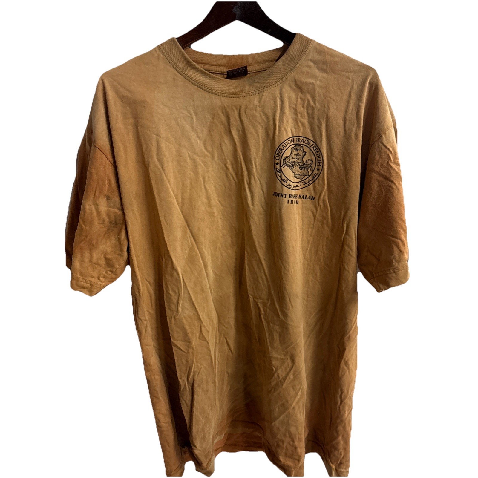 Operation Iraqi freedom joint base Balad Iraq M&M khaki T-shirt size XL