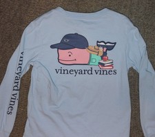 Vineyard Vines Boys Blue Long Sleeve T-Shirt School - Size 5 - EUC