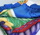 MCM Paris Floral 100% Silk Scarf Blue Butterfly 34" Made in France Hand rolled — photo 9