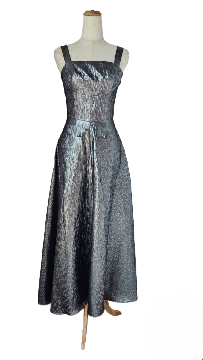 MarMar Halim Silver Two Big Pocket Front Sleeveless Women Dress | eBay