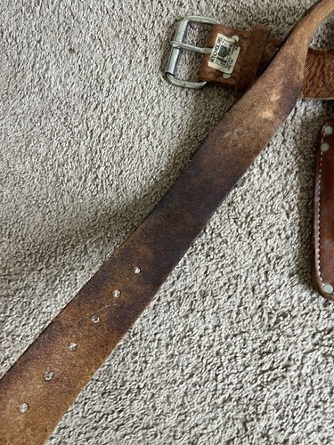 VTG Nicholas Top Grain Cowhide Tool Belt Pouch Brown Leather - Picture 5 of 6