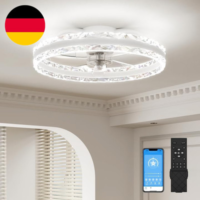 VOLISUN Deckenventilator Mit Beleuchtung Und Fernbedienung, 6 Windstufen Und Dim