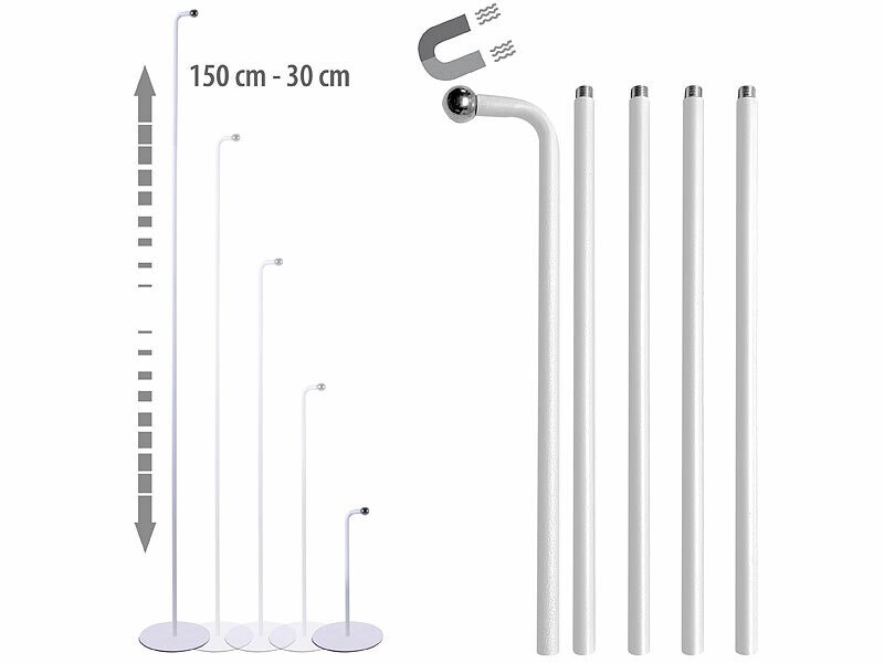 Lampadaire blanc modulable 150 cm idéal pour salon et coin lecture - 2