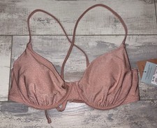 Shade  Shore Underwired Padded Bikini Top size XL 16 - Pink Shimmer/Sparkle NEW