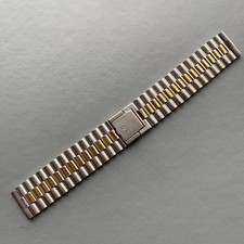 Originale vintage NSA acciaio inox/oro? Bracciale orologio 17/17,6mm maglie finali. 