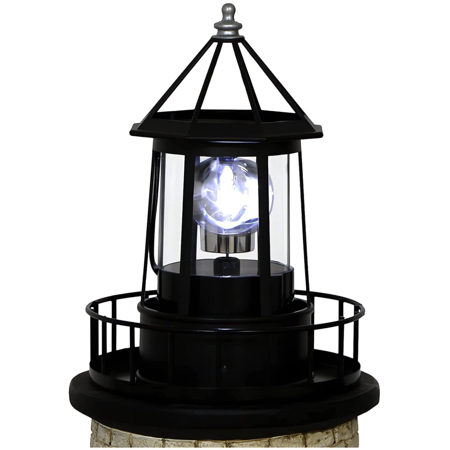 Rotating Solar Lighthouse Light - Waterproof Yard Lamp ..