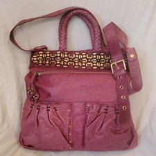 Isabella Fiore Taj Mahal Bag Orchid Purple Crossbody or Fold Over Purse read 