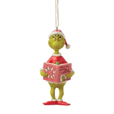 Jim Shore Grinch with Book Ornament 6017074 New for 2025