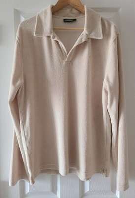 J.Lindeberg Thomas Regular Fit Cotton Terry Shirt in the color Moonbeam Beige- L