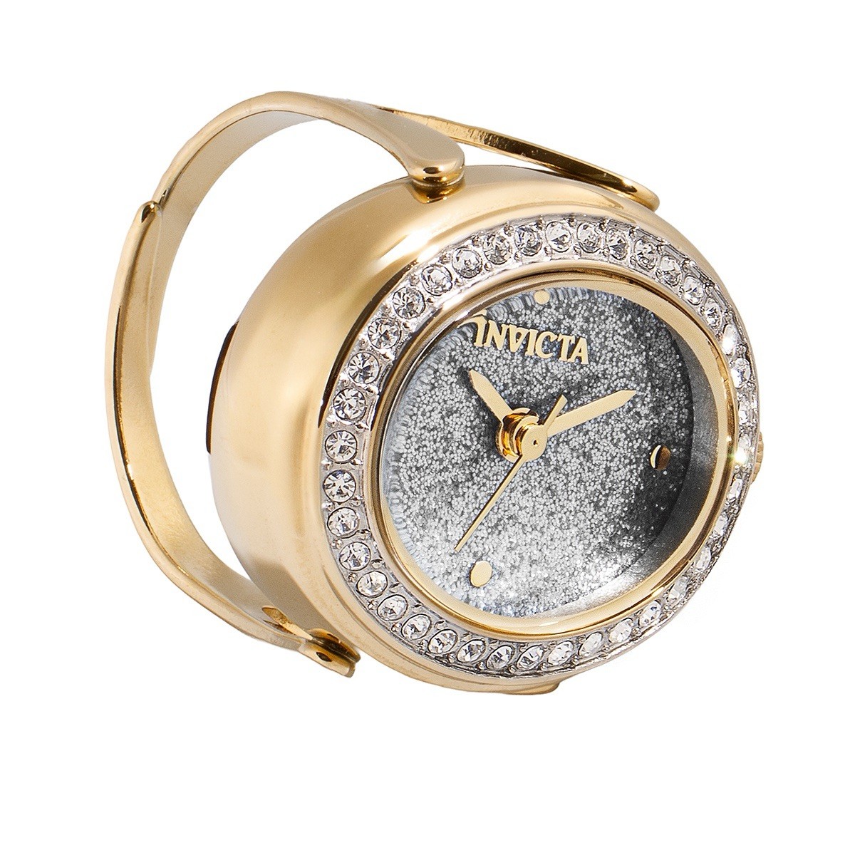 Invicta Gold-Tone Glitter Dial Watch RING with Crystal Bezel Invicta-48945-Women-s-Mini-  main image 3